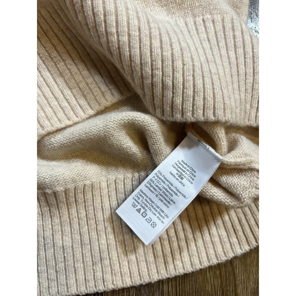 J. Crew Crewneck Super Soft Lambs Wool Blend Beige Sweater Men's Size Large